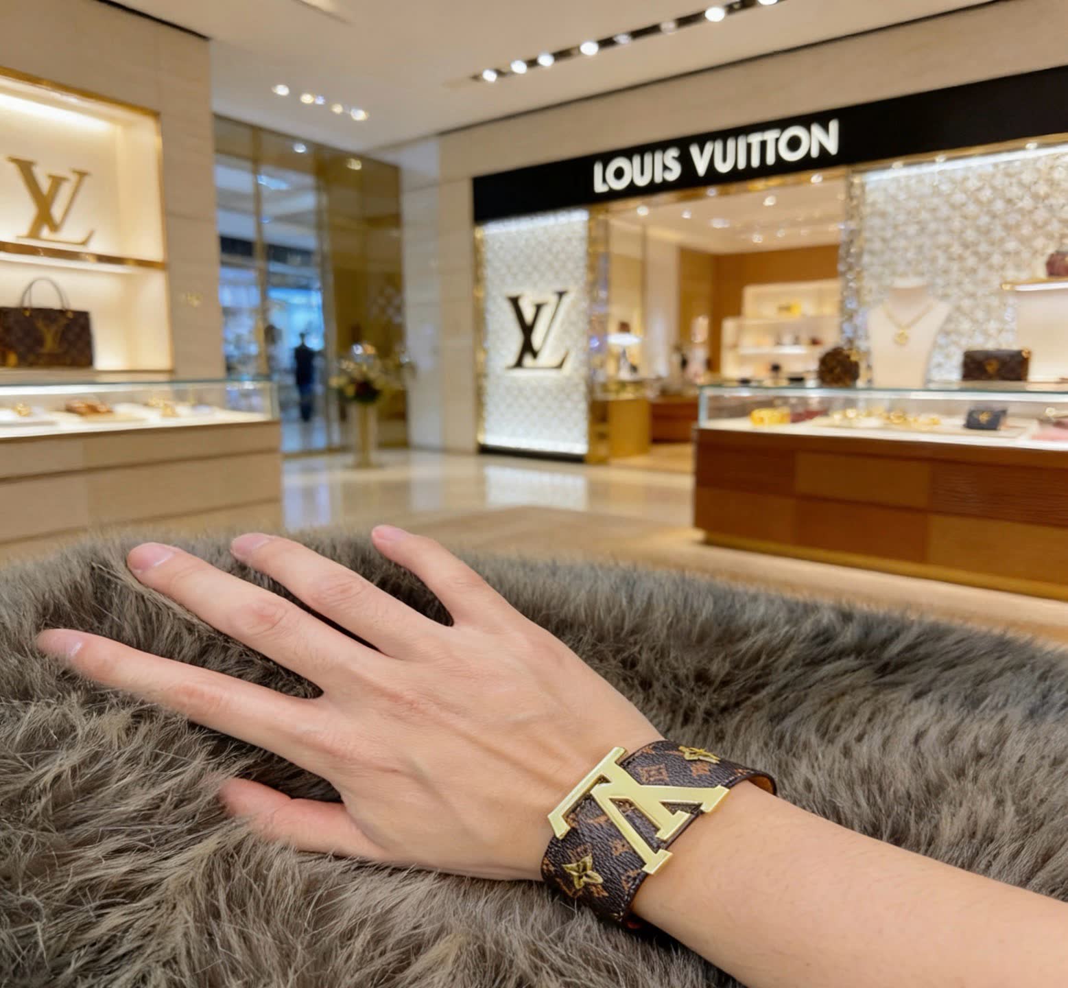 Louis Vuitton Monogram Leather Bracelet